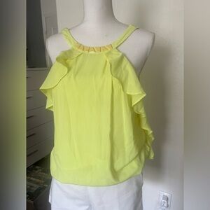 H&M Lemon Ruffle Blouse